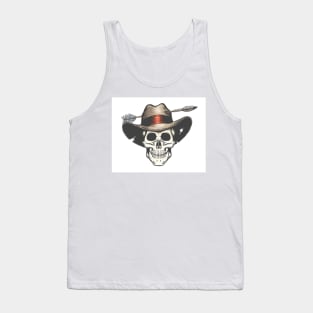 The Skull in Arrow shot Cowboy Hat Tank Top